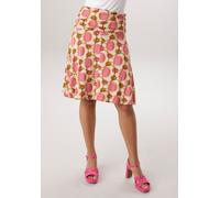 Sommerrock ANISTON SELECTED, Damen, Gr. 46, beige, pink, camel, khaki, schoko, Single Jersey, Obermaterial: 95% Viskose, 5% Elasthan, bedruckt, gemustert, figurumspielend kniefrei, Röcke, mit seitlich