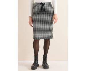Sommerrock CECIL, Damen, Gr. XS (36), schwarz, Stoff, 40% Polyester, 40% Baumwolle, 15% Viskose, 5% Elasthan, unifarben, comfort fit knielang, Röcke, mit Elastikbund und Tunnelzugbändchen (54357163-XS