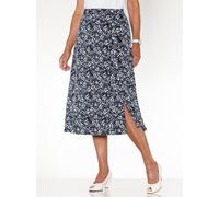 Sommerrock CLASSIC BASICS, Damen, Gr. 44, marine, weiß, bedruckt, 100% Polyester, gemustert, gepunktet, wadenlang, Röcke (19309425-44) marine, weiß, bedruckt