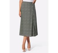 Sommerrock CLASSIC BASICS, Damen, Gr. 44, schwarz, gelb, bedruckt, 100% Polyester, gemustert, gepunktet, wadenlang, Röcke (21242520-44) schwarz, gelb, bedruckt