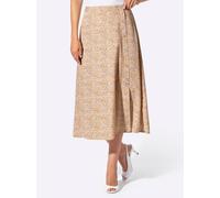 Sommerrock CLASSIC BASICS, Damen, Gr. 52, camel, champagner, bedruckt, 100% Polyester, gemustert, gepunktet, wadenlang, Röcke (74242901-52) camel, champagner, bedruckt