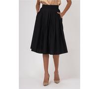 Sommerrock FRESHLIONS "Seraphina", Damen, Gr. XS, schwarz, 100% Baumwolle, unifarben, normal, Röcke, mit tollem Faltenwurf (38109454-XS) schwarz