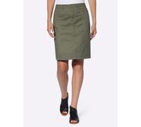 Sommerrock HEINE, Damen, Gr. 36, grün (khaki), 67% Baumwolle, 30% Lyocell, 3% Elasthan, unifarben, kurz, Röcke (61033537-36) khaki