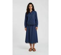 Sommerrock MILANO ITALY, Damen, Gr. 40, blau (schwarz denim), Web, Material: 100% Lyocell, unifarben, regular fit, Röcke, mit Elastikbund (53583232-40) schwarz denim