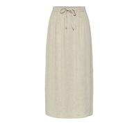 Sommerrock PIECES "PCPIA MW ANKLE SKIRT WVN NOOS", Damen, Gr. XS (34), beige (birch detail:melange), Web, Obermaterial: 70% Viskose, 30% Leinen, meliert, knöchellang, Röcke Sommerrock, mit Leinen (397