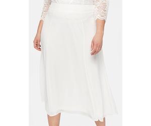 Sommerrock SHEEGO, Damen, Gr. 46, weiß (sanftes weiß), 100% Polyester, unifarben, wadenlang, Röcke (33427755-46) sanftes weiß