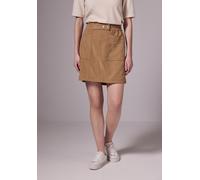 Sommerrock STREET ONE STUDIO, Damen, Gr. 38, braun (creamy braun), Stoff, 97% Polyester, 3% Elasthan, unifarben, gerade kniefrei, Röcke, mit Nieten (33474369-38) creamy braun