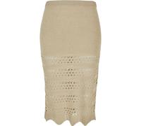 Sommerrock URBAN CLASSICS "Urban Classics Damen Ladies 3/4 Crochet Knit Skirt", Damen, Gr. M, softseagrass, 100% Polyacryl, unifarben, slim fit, Röcke (67050901-M) softseagrass
