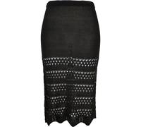 Sommerrock URBAN CLASSICS "Urban Classics Damen Ladies 3/4 Crochet Knit Skirt", Damen, Gr. S, schwarz, 100% Polyacryl, unifarben, slim fit, Röcke (34973264-S) schwarz