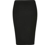Sommerrock URBAN CLASSICS "Urban Classics Damen Ladies Rib Knit Midi Skirt", Damen, Gr. S, schwarz, 35% Polyacryl, 35% Viskose, 30% Polyamid, unifarben, slim fit, Röcke (85951046-S) schwarz
