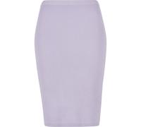 Sommerrock URBAN CLASSICS "Urban Classics Damen Ladies Rib Knit Midi Skirt", Damen, Gr. XS, lila, 35% Polyacryl, 35% Viskose, 30% Polyamid, unifarben, slim fit, Röcke (64435449-XS) lila