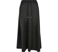 Sommerrock URBAN CLASSICS "Urban Classics Damen Ladies Satin Midi Skirt", Damen, Gr. S, schwarz, 95% Polyester, 5% Elasthan, unifarben, loose fit, Röcke (68568963-S) schwarz