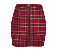 Sommerrock URBAN CLASSICS "Urban Classics Damen Ladies Short Checker Skirt", Damen, Gr. M, rot, schwarz, 71% Viskose, 25% Polyester, 4% Elasthan, kariert, skinny fit, Röcke (71378036-M) rot, schwarz