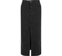 Sommerrock URBAN CLASSICS "Urban Classics Ladies High Slit Denim Skirt", Damen, Gr. 31, schwarz washed, 100% Baumwolle, unifarben, normal, Röcke (30229900-31) schwarz washed