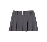 Sommerrock URBAN CLASSICS "Urban Classics Ladies Pleated Skirt", Damen, Gr. L, schwarzstone, 50% Polyester, 50% Viskose, unifarben, normal, Röcke (99454011-L) schwarzstone