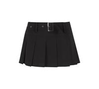 Sommerrock URBAN CLASSICS "Urban Classics Ladies Pleated Skirt", Damen, Gr. XS, schwarz, 50% Polyester, 50% Viskose, unifarben, normal, Röcke (32118815-XS) schwarz
