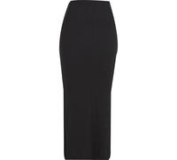 Sommerrock URBAN CLASSICS "Urban Classics Ladies Rib High Slit Skirt", Damen, Gr. S, schwarz, 80% Polyester, 20% Viskose, unifarben, normal, Röcke (43097552-S) schwarz