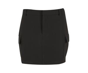 Sommerrock URBAN CLASSICS "Urban Classics Ladies Short Patched Pocket Skirt", Damen, Gr. XL, schwarz, 75% Polyester, 19% Viskose, 6% Elasthan, unifarben, normal, Röcke (69919810-XL) schwarz