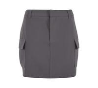 Sommerrock URBAN CLASSICS "Urban Classics Ladies Short Patched Pocket Skirt", Damen, Gr. XS, magnet, 75% Polyester, 19% Viskose, 6% Elasthan, unifarben, normal, Röcke (63963108-XS) magnet