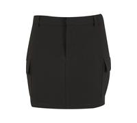 Sommerrock URBAN CLASSICS "Urban Classics Ladies Short Patched Pocket Skirt", Damen, Gr. XS, schwarz, 75% Polyester, 19% Viskose, 6% Elasthan, unifarben, normal, Röcke (69919810-XS) schwarz