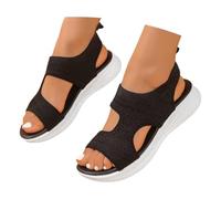 Sommerschuhe Damen - Fußbett Sandalen Hallux Valgus Damen Ortho Sommer Schuhe Für Flach Orthopädische Sandaletten Teenager Mädchen Wandersandalen Barfuss Schwarz 38