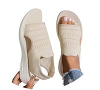 Sommerschuhe Damen - Sandalen Damen Sport Breite Füße Barfuß Sandale Leichte Schuhe Trekkingsandalen Mit Fußbett Sommer Women Sandals Summer Bequeme 38 Beige 41