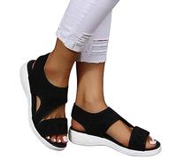 Sommerschuhe Damen - Trekkingsandalen Damen Mit Fußbett Orthopädische Schuhe Sommer Ortho Sandalen Sport Komfort Breite Füße Bequem Weite H Sandaletten Flach Offene Schwarz 35