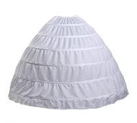 SOMOYA Damen Crinoline Petticoat 6 Reifen Rock A-Linie Slip Bodenlang Unterrock für Hochzeitskleid Ballkleid, Weiss/opulenter Garten