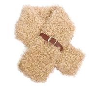 SOMTHRON Damen Casual Teddy Kurz Schal Weich Einfarbig Winterschal One Size 87×12 CM(LB)