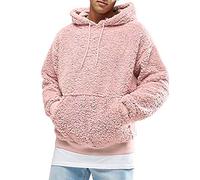 SOMTHRON Pullover Herren Hoodie Herren Kapuzenpullover Plüsch Hoodie Sweatshirt Teddy-Fleece Winter Pulli Warm Lose Pullover mit Taschen,PI-M