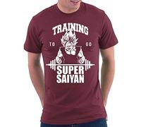Son Goku Super Saiyan Dragonball T-Shirt, Größe M, Bordeaux