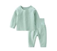 SONARIN Kinder Thermounterwäsche Set,Baby Jungen Mädchen Thermo Unterwäsche Thermo Pyjama Set Oberteile und Hose Warme Winter Baby Schlafanzug Langarm Nachtwäsche für 0-24 Monate(Grün)