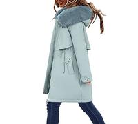 Sonderangebote Damen Wintermantel Schwarz Frauen Große Größen Täglich Wintermantel Reverskragen Langarm Jacke Vintage Verdicken Mantel Jacke Warme Kapuze Gepolsterte Oberbekleidung Hosen Weihnachten