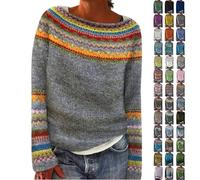 Sonderangebote Heute Pullover Damen Winter Strickpullover Rundhalsausschnitt Langarm Pulli Casual Winterpullover Mit Aufdruck Gestrickter Pullover Oberteile Jumpers Tops Black Friday