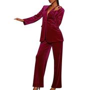 Sonderangebote & Restposten, Damenbekleidung Sale, Blazerfür Damen Winter Anzugjacke Lässige Hose Mit Weitem Bein Koreanischer Samtanzug Damen Anzug Elegant, Angebote Des Tages Heute Blitzangebote