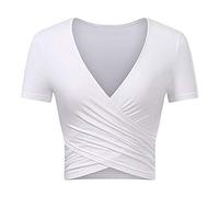 Sonderangebote Schnäppchen Wickelbluse Damen Shirt Plus Size Damen Schicke Mode Für Frauen Ab 50 T Shirts Fuer Damen Fledermausaermel Traegertop Damen Weiss Damenmode Sale Marken Elegant