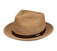 Stetson Fedora Raffia Crochet Player Hut, Natur (7) 54-55 cm (S)