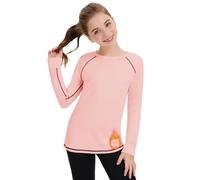 Soneven Thermo Pullover Mädchen Unterhemden Jungen Warm Unisex Long Sleeve Kinder Langarmshirts Sport Tshirt Sweatshirt Rosa S
