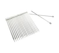 Sonew Premium 22-teiliges Metall-Stricknadel-Set, 25 Cm Langes Bastelnadel-Set aus Edelstahl mit Glänzender Oberfläche, Ideal Zum Stricken von Socken, Schals, Pullovern und Mehr
