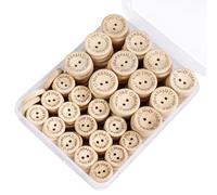 Songella Knöpfe Runde Holzknöpfe Handmade with Love Kleine Knöpfe 15mm 20mm 150 Stück für Nähen Handwerk Scrapbooking und DIY Handgefertigte Verzierung