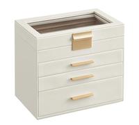 Schmuckkästchen 4 Ebenen mit Glasdeckel