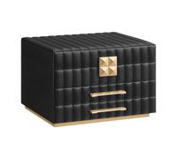 Schmuckkästchen mit Spiegel und 3 Ebenen tintenschwarz