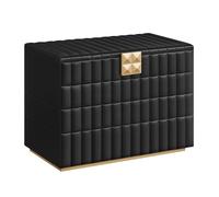 SONGMICS HOME ANAH Kollektion - Schmuckkästchen stapelbar mit Spiegel, 4 Ebenen Schmuckaufbewahrung, PU mit Nähten, Schmucktabletts, 17 x 28 x 20,5 cm, Geschenkidee, tintenschwarz JBC181B01