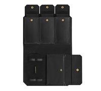 SONGMICS HOME RONNE Kollektion - 3 Uhrenbeutel, Uhrenreiseetui, gewebtes, prägnantes PU-Leder, tragbarer Uhrenaufbewahrungsorganiser, 22 x 14,5 x 4,5 cm, Geschenkidee, Tintenschwarz JWB018B01