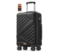 SONGMICS Koffer, Reisekoffer, Hartschalenkoffer mit TSA-Schloss, Koffergurt, ABS-Trolley, 4 Zwillingsrollen, Handgepäck-Koffer, M, 55 cm, tintenschwarz RLP001B101