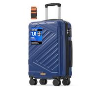SONGMICS Koffer, Reisekoffer, Hartschalenkoffer mit TSA-Schloss, Koffergurt, ABS-Trolley, 4 Zwillingsrollen, Handgepäck-Koffer, M, 55 cm, hafenblau RLP001Q101