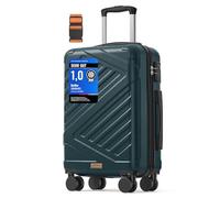 SONGMICS Koffer, Reisekoffer, Hartschalenkoffer mit TSA-Schloss, Koffergurt, ABS-Trolley, 4 Zwillingsrollen, Handgepäck-Koffer, M, 55 cm, dunkeltürkis RLP001C101