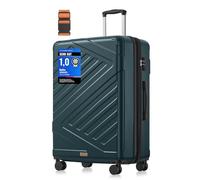 SONGMICS Koffer, Reisekoffer, Hartschalenkoffer mit TSA-Schloss, Koffergurt, ABS-Trolley, 4 Zwillingsrollen, erweiterbar, XL, 75 cm, dunkeltürkis RLP003C101