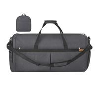 SONGMICS Reisetasche groß, 120L Faltbare Sporttasche mit Schuhfach | Weekender aus Polyester, 80 x 35 x 40 cm, für Reise, dufflebag, travelbag, luggage bag, mit Nassfach, Grau, RBF120G101