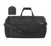 SONGMICS Reisetasche groß, 80L Faltbare Sporttasche mit Schuhfach | Weekender aus Polyester, 65 x 33 x 36 cm, für Reise, dufflebag, travelbag, luggage bag, mit Nassfach, Schwarz, RBF080B101